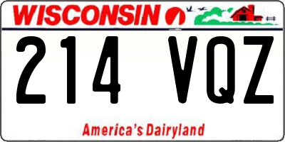WI license plate 214VQZ