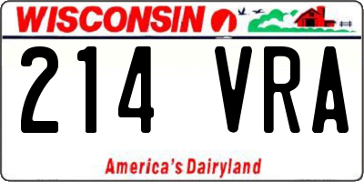 WI license plate 214VRA