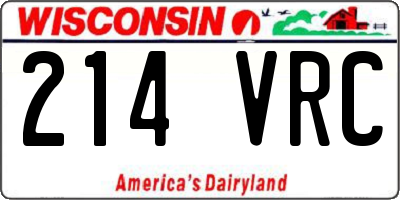 WI license plate 214VRC