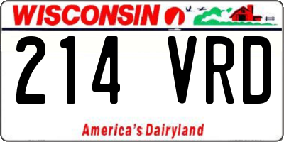 WI license plate 214VRD