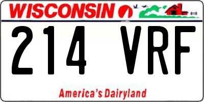 WI license plate 214VRF