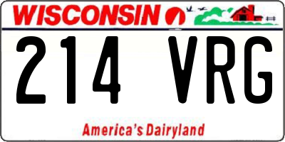 WI license plate 214VRG