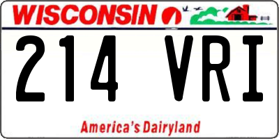 WI license plate 214VRI