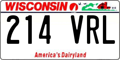 WI license plate 214VRL