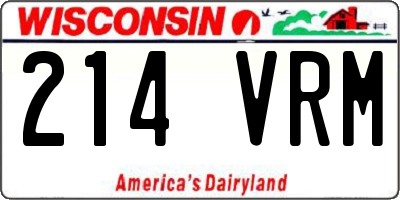 WI license plate 214VRM