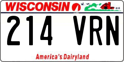 WI license plate 214VRN