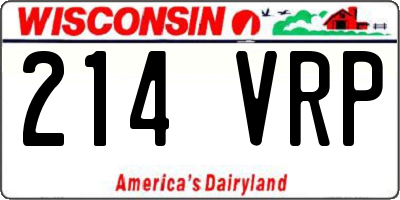 WI license plate 214VRP