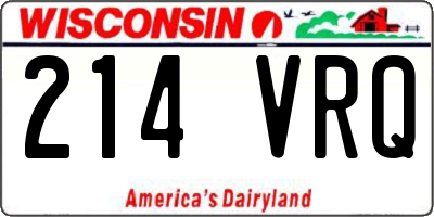 WI license plate 214VRQ