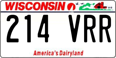WI license plate 214VRR