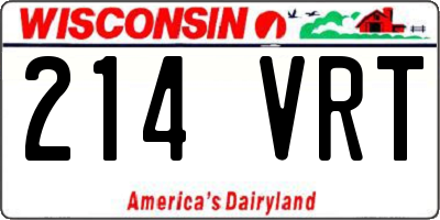 WI license plate 214VRT