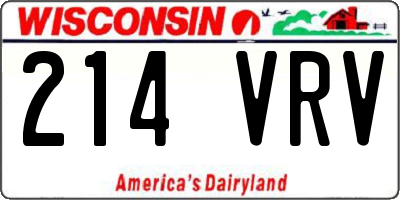 WI license plate 214VRV