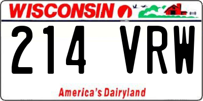 WI license plate 214VRW