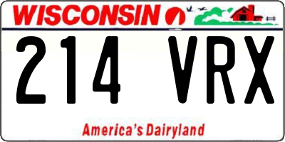 WI license plate 214VRX