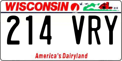 WI license plate 214VRY