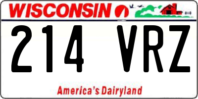 WI license plate 214VRZ