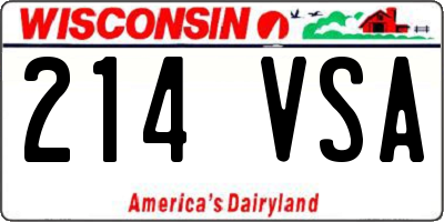 WI license plate 214VSA
