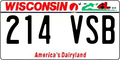 WI license plate 214VSB