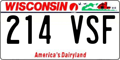 WI license plate 214VSF