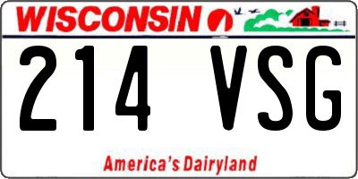 WI license plate 214VSG