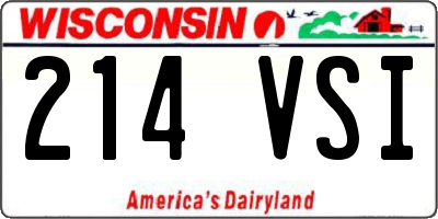 WI license plate 214VSI
