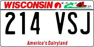 WI license plate 214VSJ