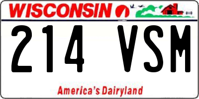 WI license plate 214VSM