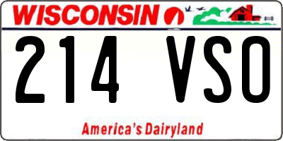 WI license plate 214VSO