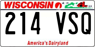 WI license plate 214VSQ