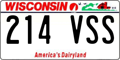 WI license plate 214VSS