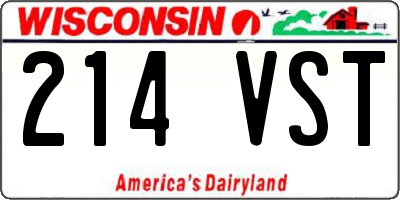 WI license plate 214VST