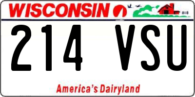 WI license plate 214VSU