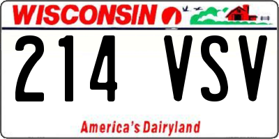 WI license plate 214VSV