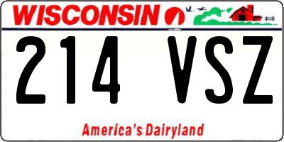 WI license plate 214VSZ