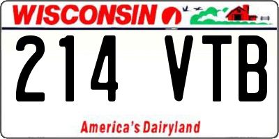 WI license plate 214VTB