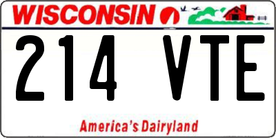 WI license plate 214VTE