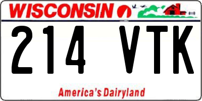 WI license plate 214VTK