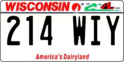 WI license plate 214WIY