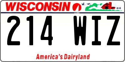 WI license plate 214WIZ