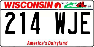 WI license plate 214WJE