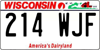 WI license plate 214WJF