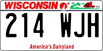 WI license plate 214WJH