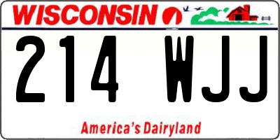 WI license plate 214WJJ
