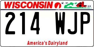 WI license plate 214WJP