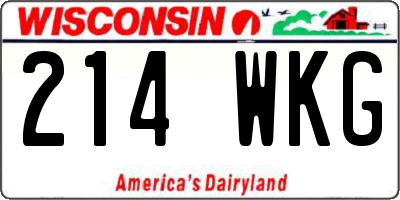 WI license plate 214WKG