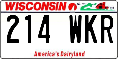 WI license plate 214WKR