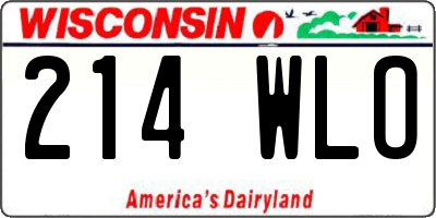 WI license plate 214WLO