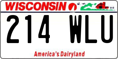 WI license plate 214WLU