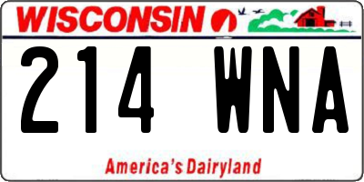 WI license plate 214WNA