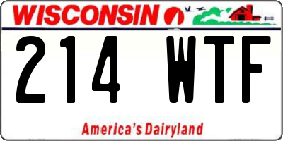 WI license plate 214WTF