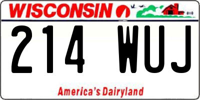 WI license plate 214WUJ